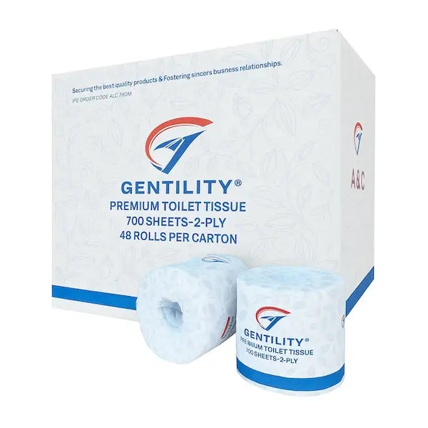 Gentility Premium 2 Ply 48 Rolls 700 Sheet Toilet Paper