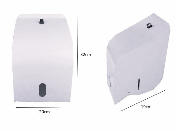 Gentility | White Hand Towel Roll Dispenser Metal Dimensions | Crystalwhite Cleaning Supplies Melbourne