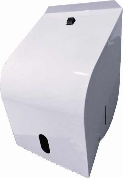 Gentility | White Hand Towel Roll Dispenser Metal Front | Crystalwhite Cleaning Supplies Melbourne