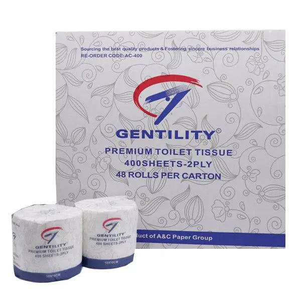 Gentility Premium Toilet Tissue 2 ply 400 Sheets 48 Rolls