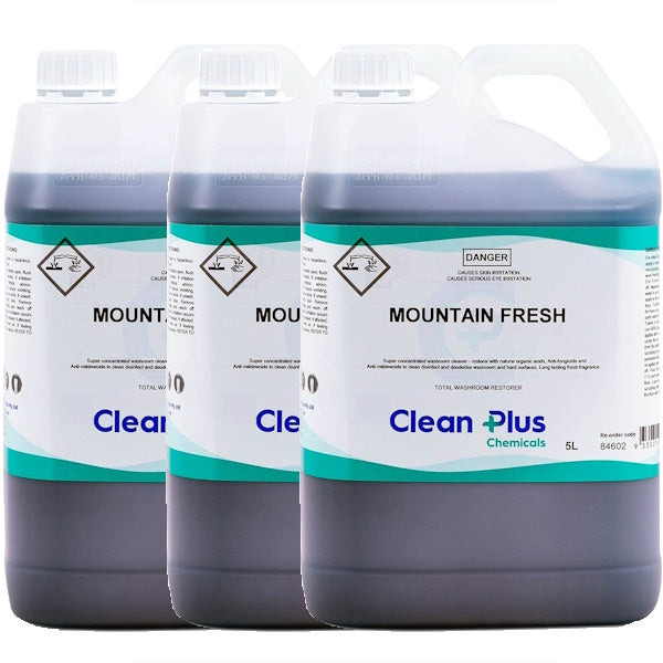 Clean Plus | Mountain Fresh 3 X 5Lt Heavy Duty Bathroom Cleaner | Crystalwhite Cleaning Supplies Melbourne