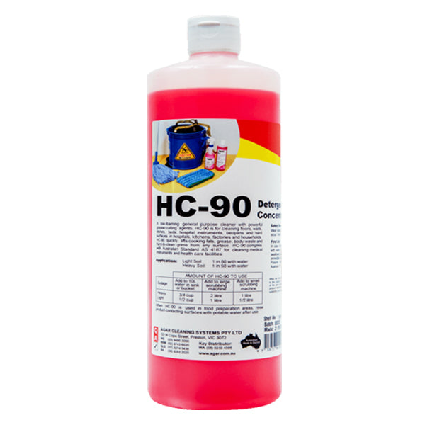 Agar | HC-90 Detergent 1Lt | Crystalwhite Cleaning Supplies Melbourne