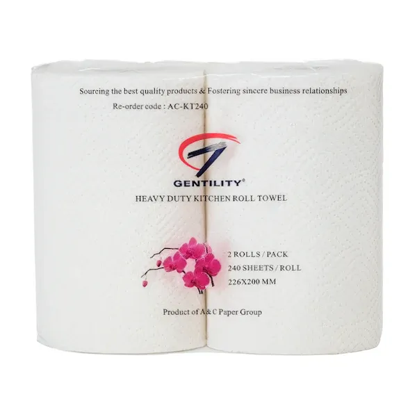 A & C Gentility Paper | Gentility 2 Ply Heavy Duty Kitchen Roll Towel Perforated Sheets | Crystalwhite Cleaning Supplies Melbourne