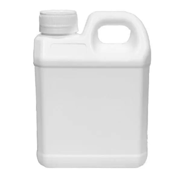 1 Litre Jerry Can White or Clear Plastic Container Bottle with Cap