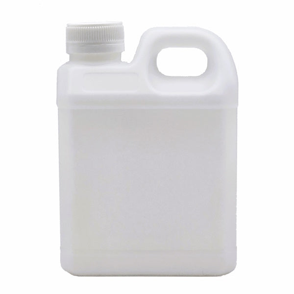 1 Litre Jerry Can White or Clear Plastic Container Bottle with Cap