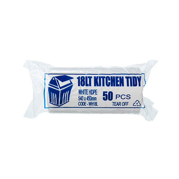 Kitchen Tidy Small 18Lt White Bin liner | Crystalwhite Cleaning Supplies Melbourne