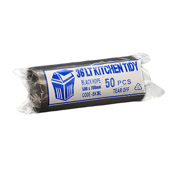 Austar | 36 Lt Black Kitchen Tidy Rubbish Bin Bags Liners | Crystalwhite Cleaning Supplies Melbourne