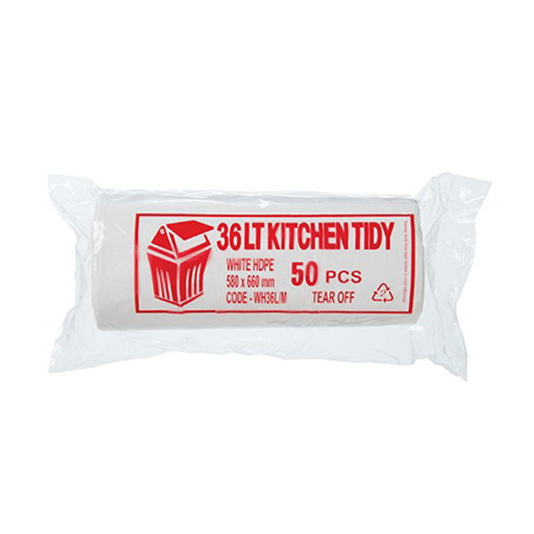 Austar | 36 Lt White Kitchen Tidy Rubbish Bin Bags Liners | Crystalwhite Cleaning Supplies Melbourne