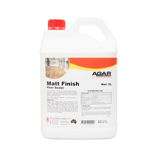Agar | Matt Finish Floor Sealer | Crystalwhite Cleaning Supplies Melbourne