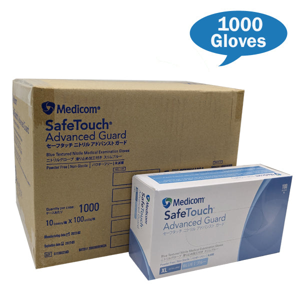 Medicom | Medicom Advance Guard Nitrile Gloves Blue Powder Free Carton Quantity | Crystalwhite Cleaning Supplies Melbourne