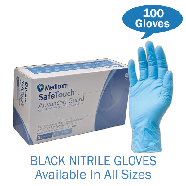 Medicom | Medicom Safe Touch Advance Guard Blue Nitrile Gloves | Crystalwhite Cleaning Supplies Melbourne