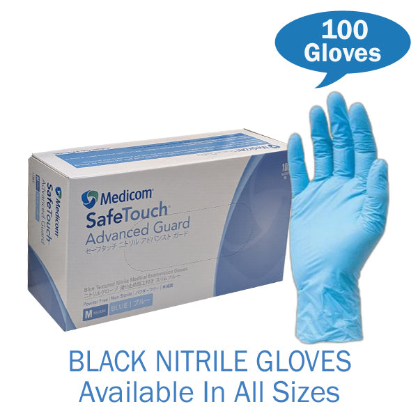 Medicom | Medicom Safe Touch Advance Guard Blue Nitrile Gloves | Crystalwhite Cleaning Supplies Melbourne