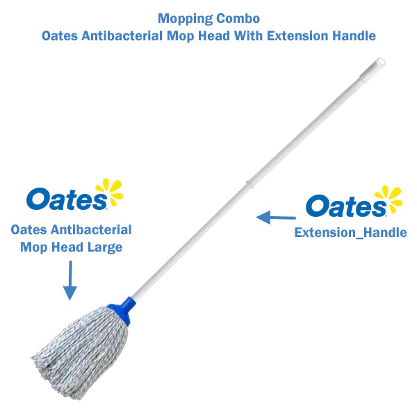 Oates | Domestic Mopping Combo Mop Head with Handle | Crystalwhite Cleaning Supplies