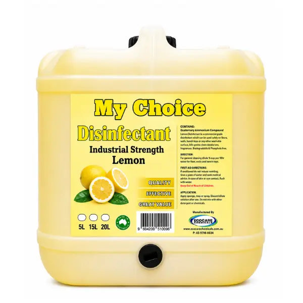 My Choice | Industrial Grade Lemon 5Lt Disinfectant | Crsytalwhite Cleaning Supplies Melbourne