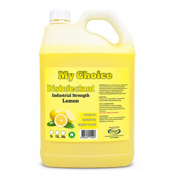 My Choice | Industrial Grade Lemon 5Lt Disinfectant | Crsytalwhite Cleaning Supplies Melbourne