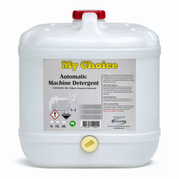 My Choice | Commercial Auto Dishwashing Detergent 15lt | Crystalwhite Cleaning Supplies Melbourn