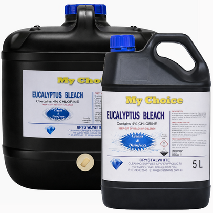 My Choice | Eucalyptus Bleach 4% Sodium Syprochorite | Crystalwhite Cleaning Supplies Melbourne