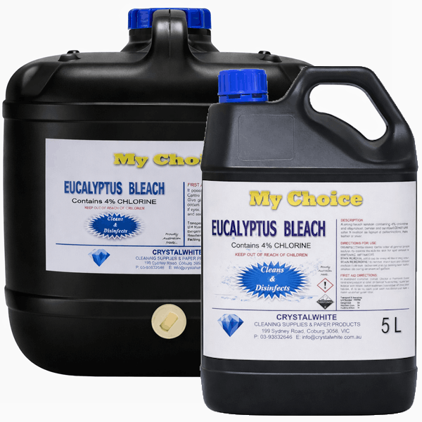 Crystalwhite Cleaning Supplies | My Choice Eucalyptus Bleach 4% Chlorine Cleaning and Disinfecting | Crystalwhite Cleaning Supplies Melbourne