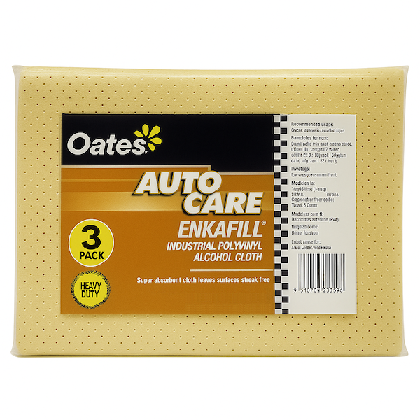 Oates | Chamois Enkafill 54 x 55cm Pack Of 3 | Crystalwhite Cleaning Supplies Melbourne