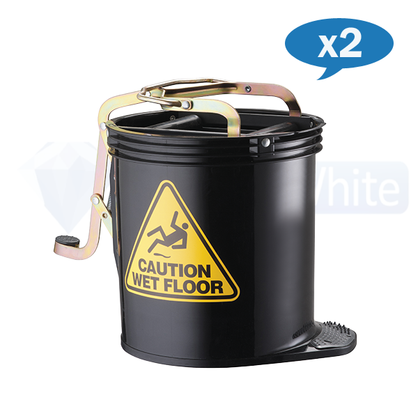 Oates | Contractor Wringer Mop Bucket 15Lt Black carton quantity | Crystalwhite Cleaning Supplies Melbourne