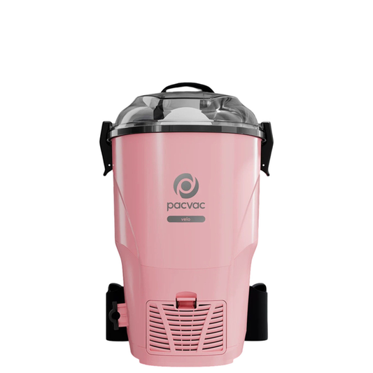 Pacvac | Velo Corded Backpack Vacuum Cleaner Pink | Crystalwhite Cleaning Supplies Melbourne.