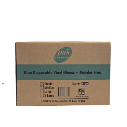 PlusPak | Vinyl Blue Powder Free Gloves  Small Carton | Crystalwhite Cleaning Supplies Melbourne