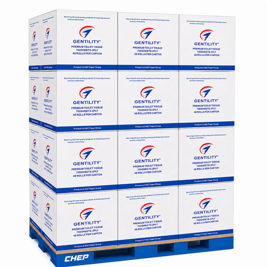 A & C Gentility Paper | Pallet Deal Gentility Premium 2 Ply 48 Rolls 700 Sheet Toilet Paper | Crystalwhite Cleaning Supplies Melbourne