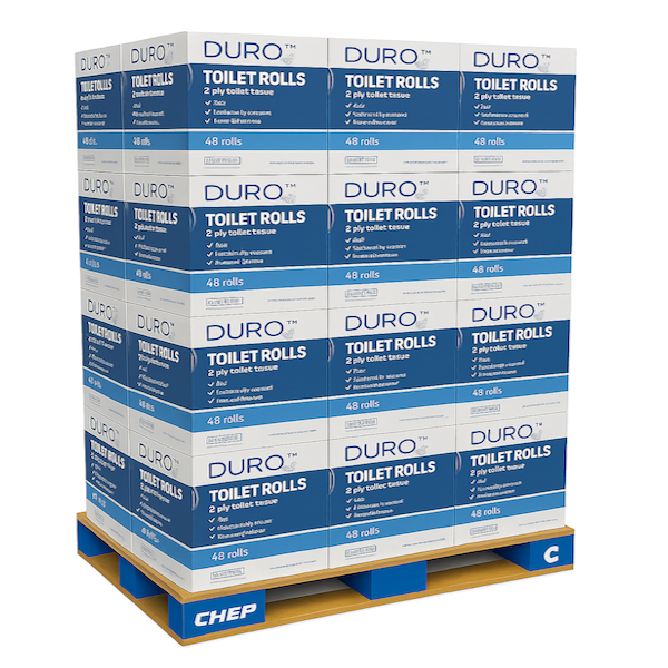 Pallet Deal Caprice Duro | Toilet Paper 48 Roll 400 Sheet | Crystalwhite Cleaning Supplies Melbourne