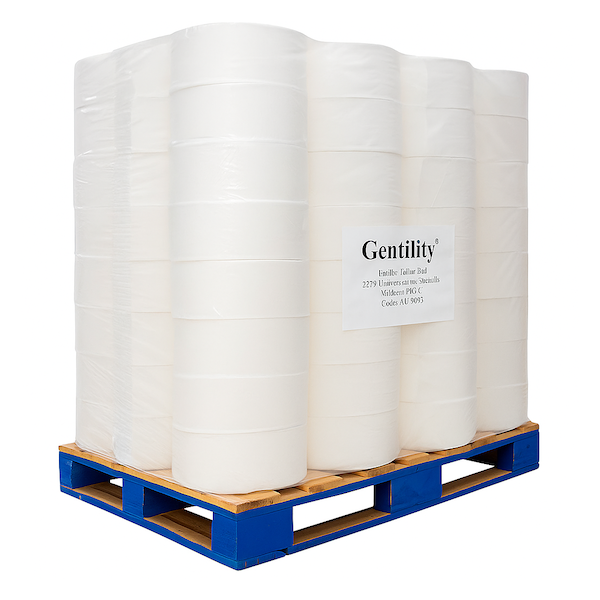 Pallet Deal Gentility Jumbo Virgin Toilet Paper 2Ply 8 x 300m Long