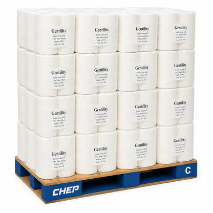 A & C Gentility Paper | Pallet Deal Gentility Jumbo Virgin Toilet Paper 2Ply 8 x 300m Long | Crystalwhite Cleaning Supplies Melbourne