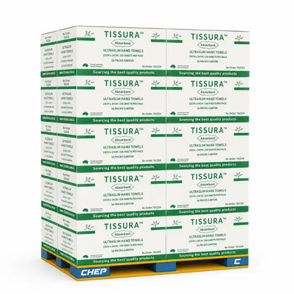 Tissura | Pallet Deal Absorbent Ultraslim Hand Towel 23 X 24cm  2400 Sheets | Crystalwhite Cleaning Supplies Melbourne