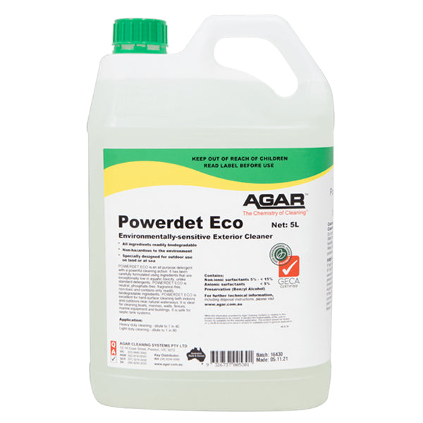 Agar | Agar Powerdet Eco Multipurpose Detergent 5Lt | Crystalwhite Cleaning Supplies Melbourne