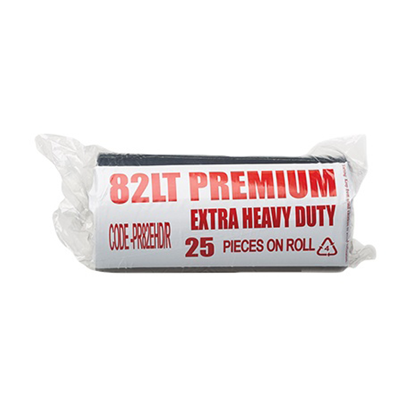 Austar Packaging | Premium Extra Heavy Duty 82Lt Black Bin Liners Roll | Crystalwhite Cleaning Supplies Melbourne