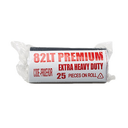 Austar Packaging | Premium Extra Heavy Duty 82Lt Black Bin Liners Roll | Crystalwhite Cleaning Supplies Melbourne