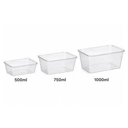 Shieldpak | Rectangular Container Clear 500pcs/ Ctn | Crystalwhite Cleaning Supplies Melbourne