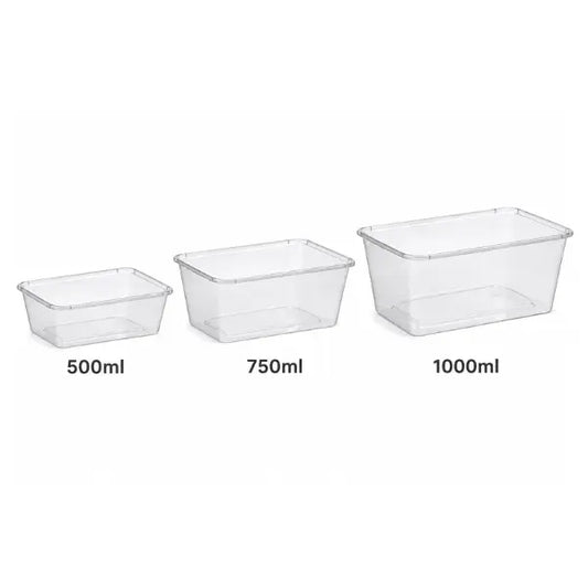 Shieldpak | Rectangular Container Clear 500pcs/ Ctn | Crystalwhite Cleaning Supplies Melbourne