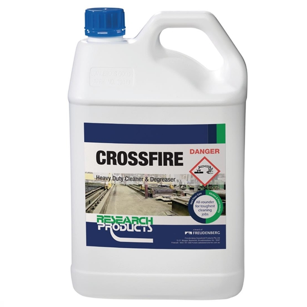 Research Products | Crossfire 5Lt Heavy Duty Cleaner and Degreaser | Crystalwhite Cleaning Supplies Melbourne