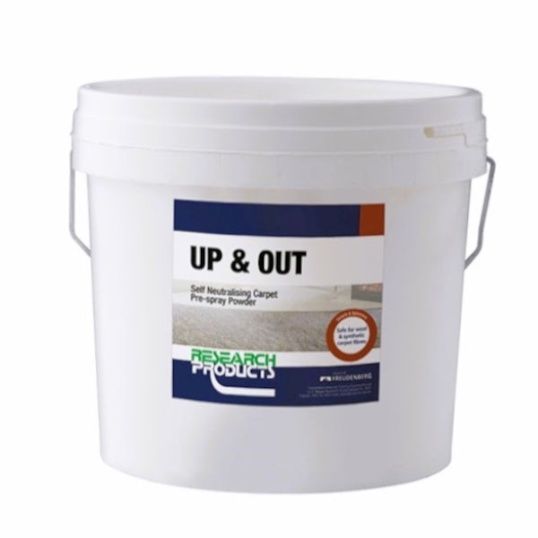 Research Products | Up and Out 10Kg Carpet Pre Spray Powder | Crystalwhite Cleaning Supplies Melbourne