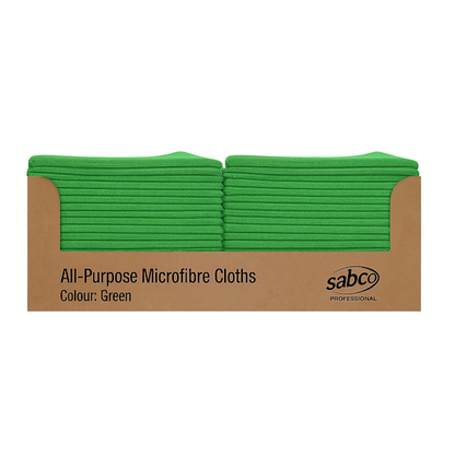 Sabco | All Purpose Microfibre Cloth Green | Crystalwhite Cleaning Supplies Melbourne