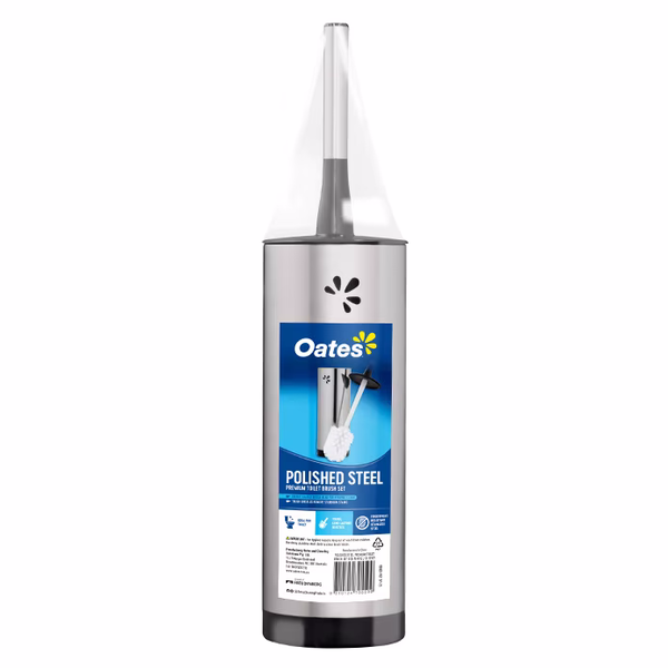 Oates | Premium Stainless Steel Toilet Brush Set | Crystalwhite Cleaning Supplies Melbourne
