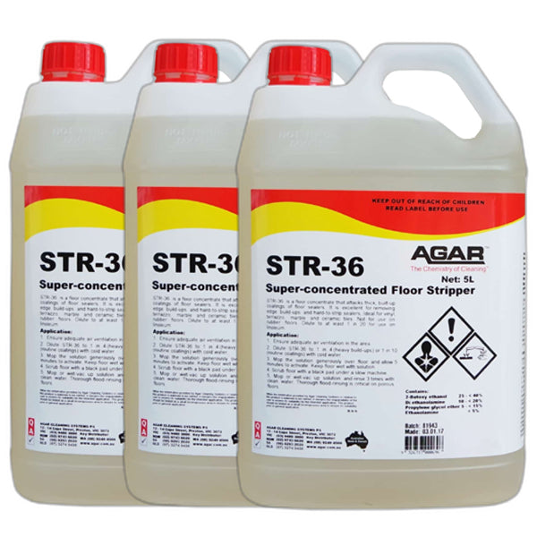 Agar | Agar STR-36 Super Concentrated Floor Stripper 5Lt x 3 | Crystalwhite Cleaning Supplies Melbourne