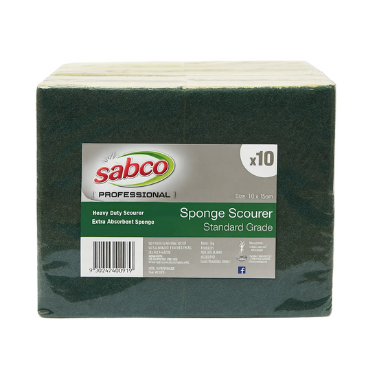 Sabco | Sponge & Scourer Green and Yellow | Crystalwhite Cleaning Supplies Melbourne