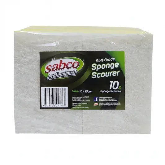 Sabco | Sabco Sponge and Scourer Soft Grade 10 Pack | Crystalwhite Cleaning Supplies Melbourne