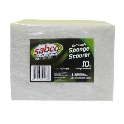 Sabco | Sabco Sponge and Scourer Soft Grade 10 Pack | Crystalwhite Cleaning Supplies Melbourne