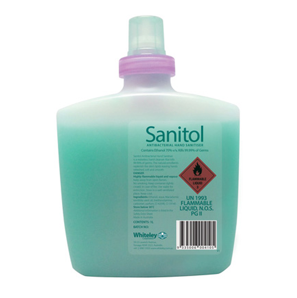 Whiteley | Whiteley Sanitol Hand Sanitiser Water Less | Crystalwhite Cleaning Supplies Melbourne