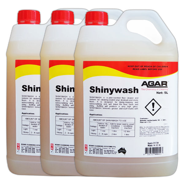 Agar | Agar Shinywash Cleaner and Polisher 5Lt Carton Quantity | Crystalwhite Cleaning Supplies Melbourne