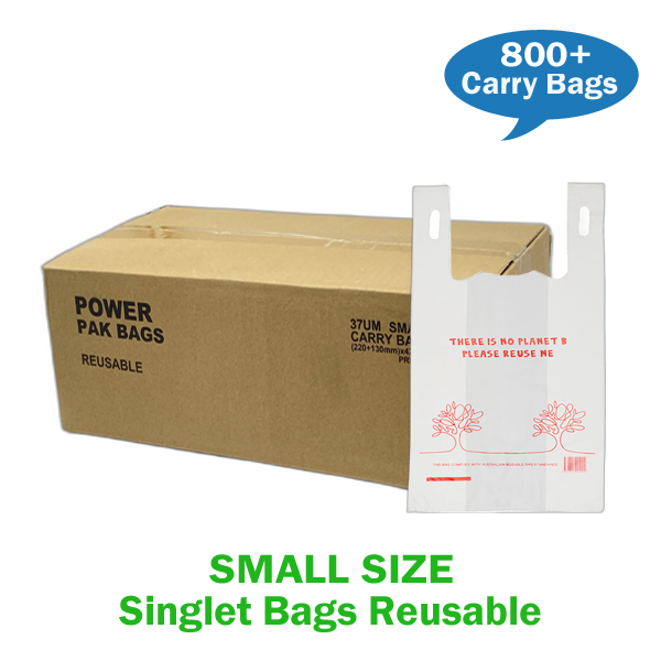 PlusPak | Reuseable 9.5Kg Printed Plastic Carry Bags 37UM | Crystalwhite Cleaning Supplies Melbourne