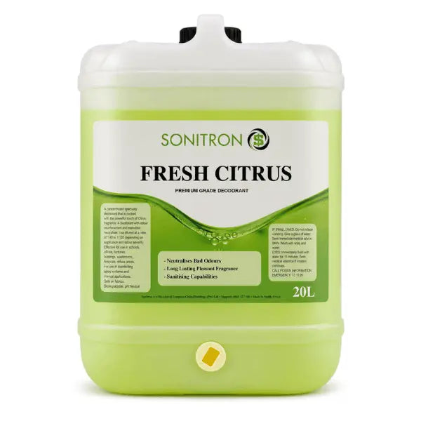 Sonitron | Fresh Citrus 20Lt Premium Grade Carpet Deodorant | Crystalwhite Cleaning Supplies Melbourne