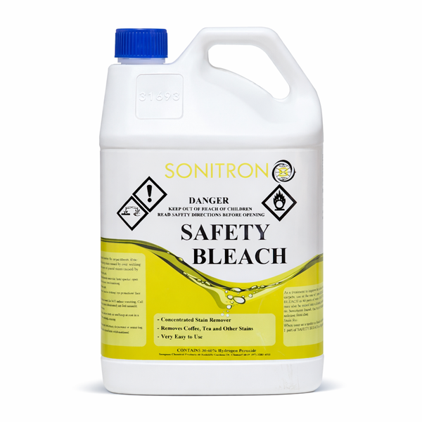 Sonitron | Safety Bleach 5Lt Carpet Cleaner Hydrogen Peroxide 60% | Crystalwhite Cleaning Supplies Melbourne