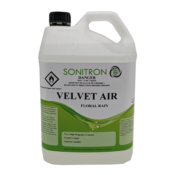 Sonitron | Velvet Air Floral Rain 5Lt | Crystalwhite Cleaning Supplies Melbourne